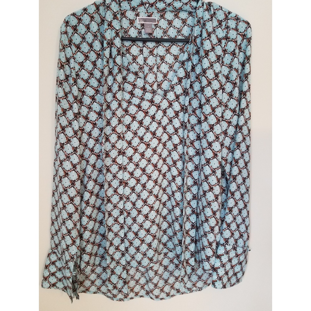 Chelsea28 V Neck Long Sleeve Blouse w/ Neck Ties